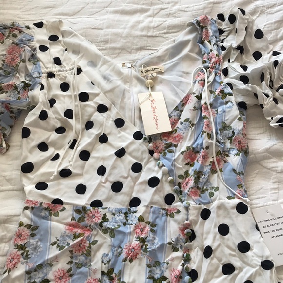 NWT For love & lemons Savannah Wrap Mini Dress - Picture 7 of 13